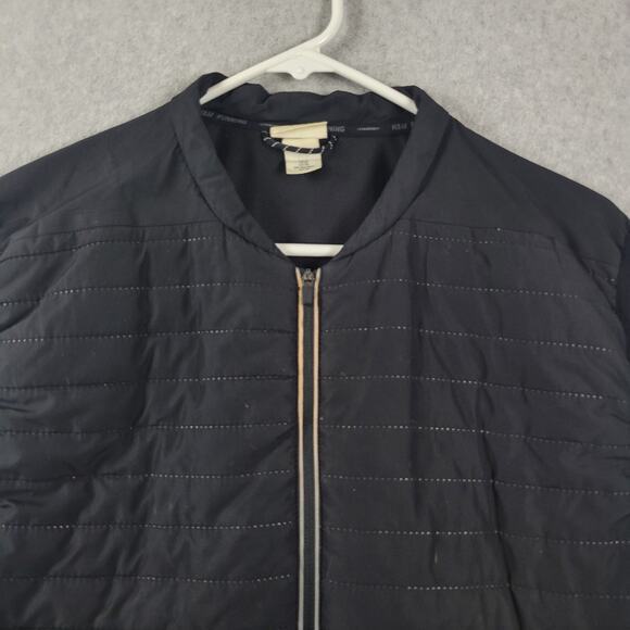 H&M Sport Black Vented Fill Zip Up Lightweight Quilted Running Vest Men's XL - Picture 3 of 13